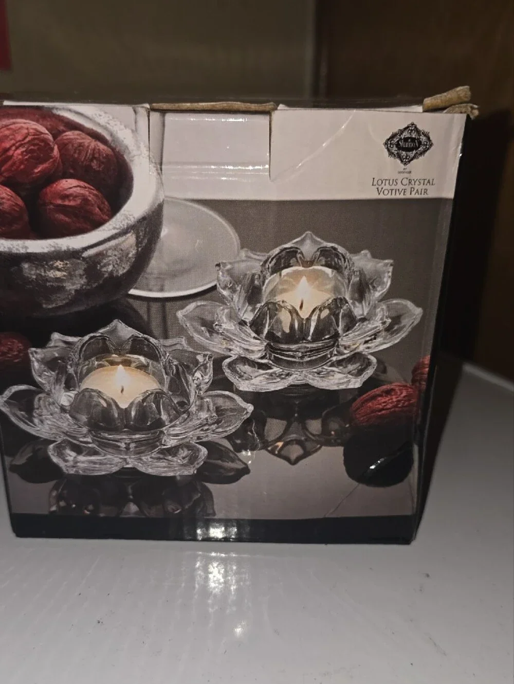 SHAN Clear Crystal Lotus Votive Holder - Transparent